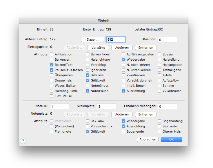 Dialogbox Einheit